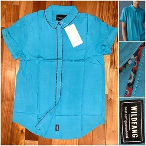 NWT Wildfang Empower Bold Piped Button Up